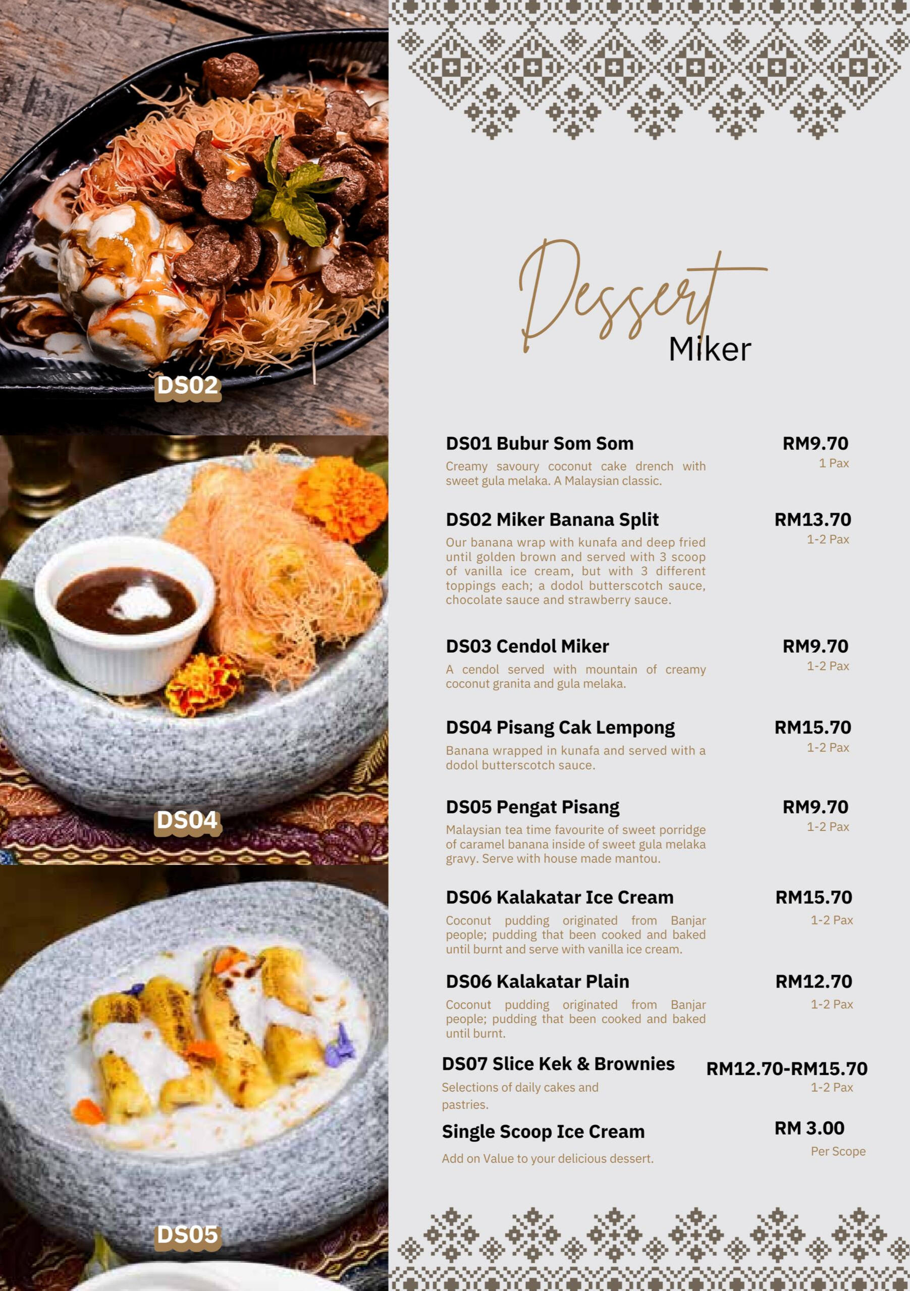 Hi Tea Menu (3pm - 6pm daily)